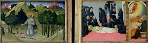 La Pénitence de Saint Jérôme et la Mort et Apparition de Saint Jérôme à Saint Cyrille de Jérusalem, 1444 - Sano di Pietro